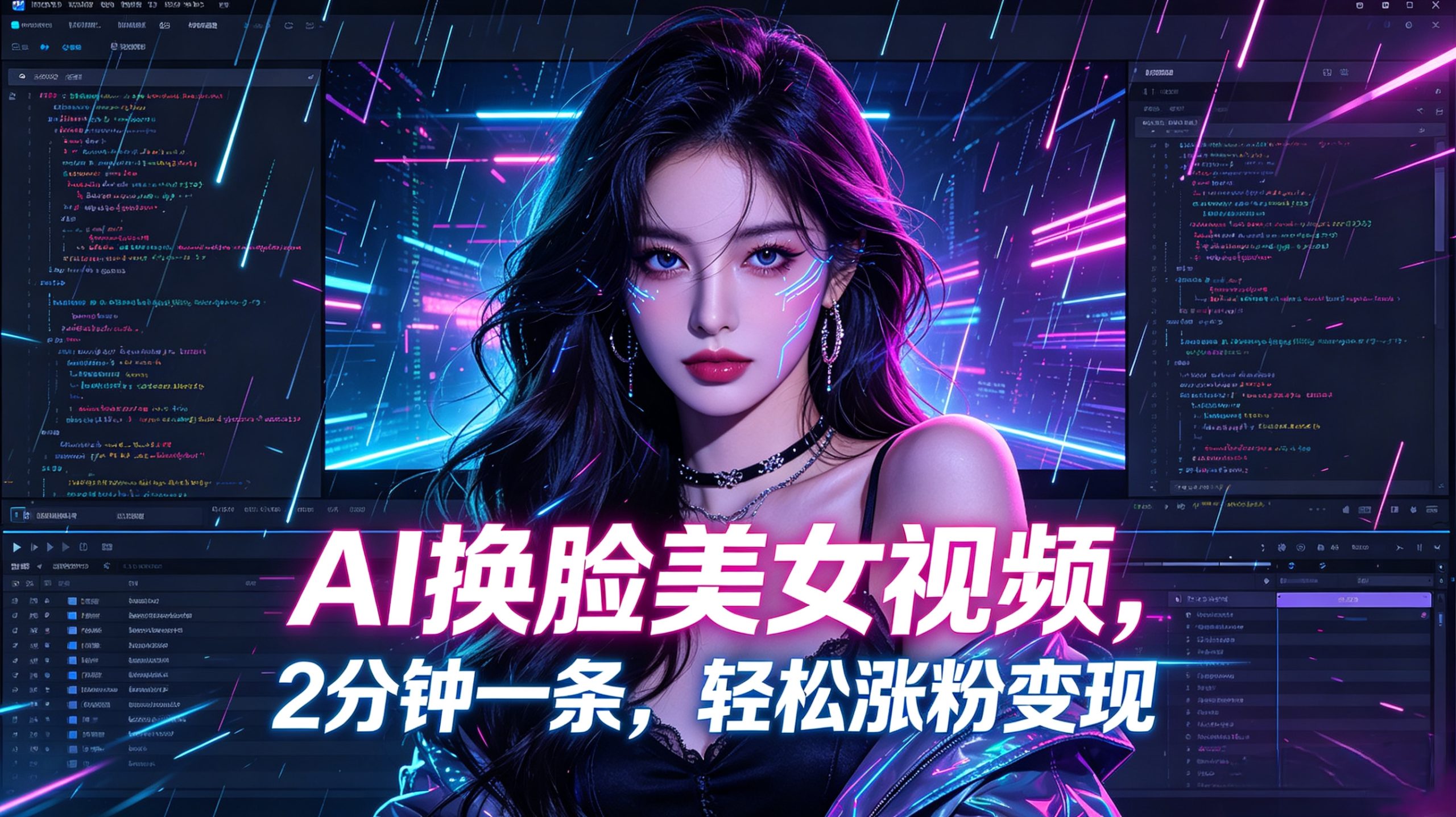 快手美女视频结合网盘拉新，一天搞了50000 两分钟一条Ai原创视频，-77轻创网